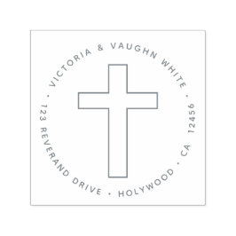 Sello Automático La cruz cristiana regresa dirección religión Jesús