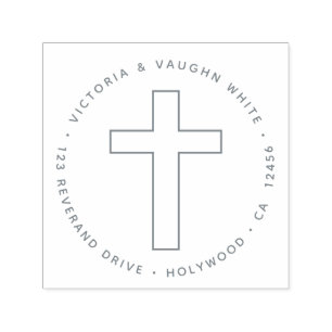 Sello Automático La cruz cristiana regresa dirección religión Jesús