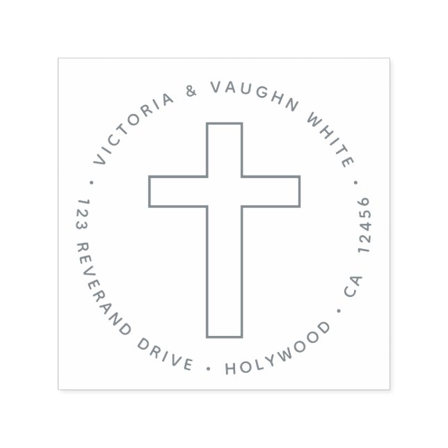 Sello Automático La cruz cristiana regresa dirección religión Jesús (Diseño)