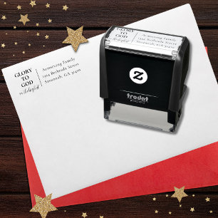 Sello Automático La dirección de regreso de los Navidades religioso