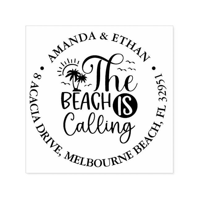 Sello Automático la playa es tema de conversación (Diseño)