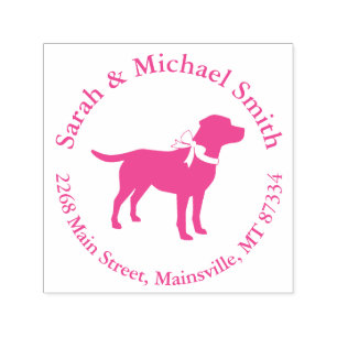 Sello Automático Labrador Dog Baby Shower Pink Chica Lab