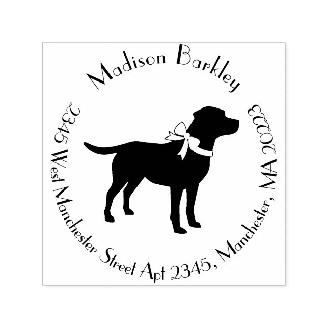 Sello Automático Labrador Perro Black Lab Puppy (Diseño)