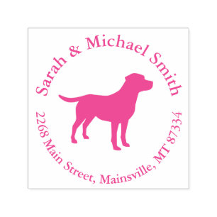 Sello Automático Labrador perro Chica Lab Rosa