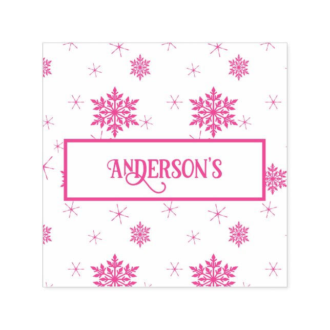 Sello Automático Lagos de nieve | Nombre de familia del personaliza (Diseño)