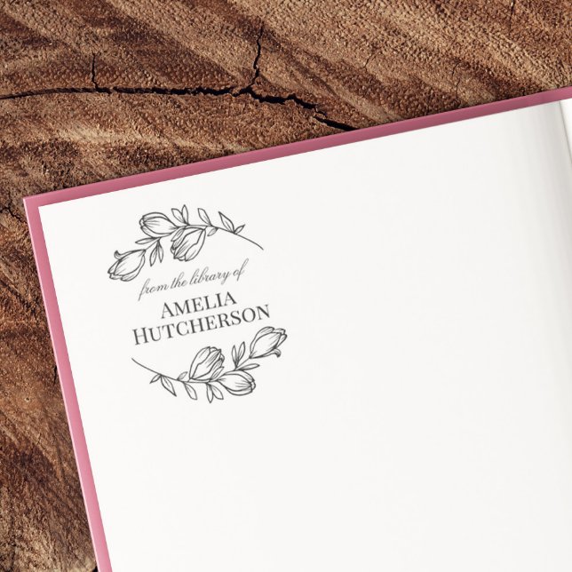 Sello Automático Las Hermosas Ramas Magnolia De La Biblioteca De (Subido por el creador)