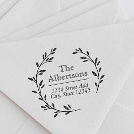 Sello Automático Laurel Wreath Personalizado Nombre de familia Dire