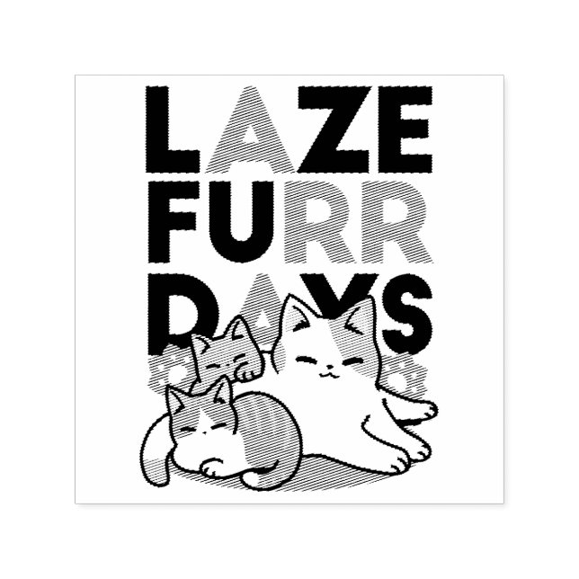 Sello Automático Laze Furr Days - Diseño de gatos perezosos (Diseño)
