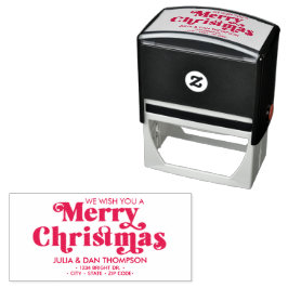 Sello Automático Le Deseamos Un Feliz Regalo De Navidad Personaliza