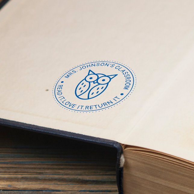 Sello Automático Léalo Me Encanta Devolver A Los Maestros Búlgaros (Read It Love It Return It Owl Teachers Self-inking Stamp)