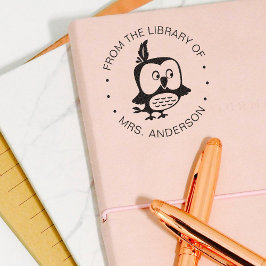 Sello Automático Lechuza pura de la biblioteca de niños o profesore