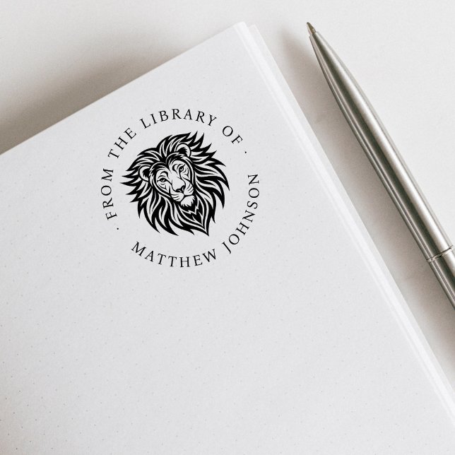 Sello Automático León Elegante De La Biblioteca Del Libro De Nombre (Subido por el creador)