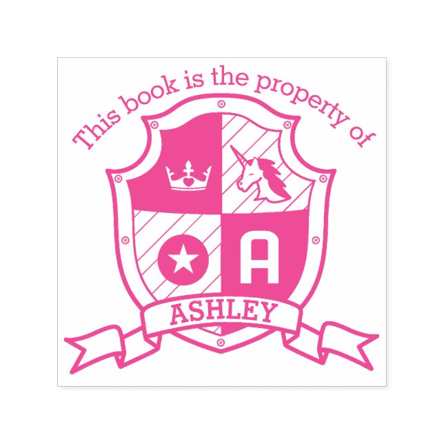 Sello Automático Letra A nombre personalizado escudo biblioteca de  (Diseño)