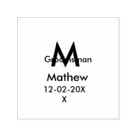 Letra azul marino groomsman fecha masculina por