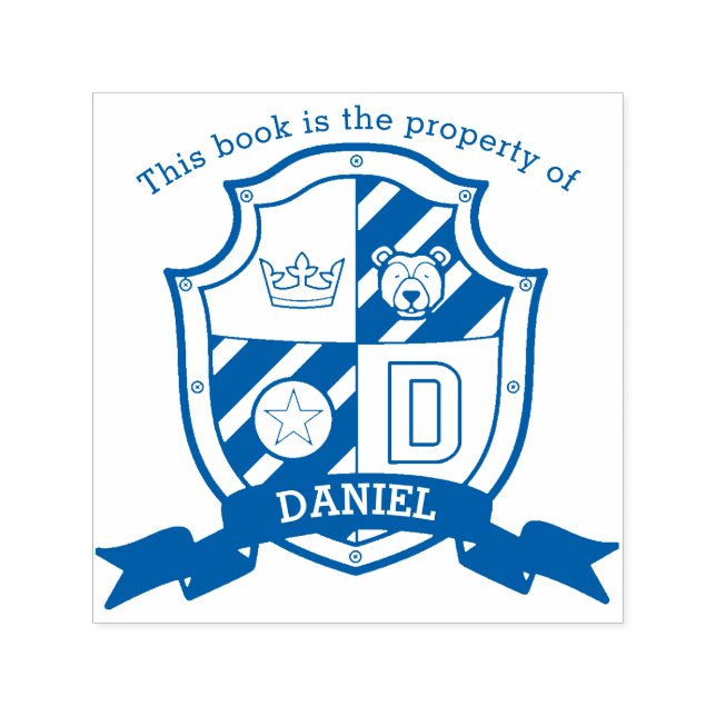 Sello Automático Letra D knight nombre de oso niños estampilla de b (Diseño)