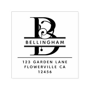 Sello Automático Letra de la cabeza brillante - B - Monograma de la