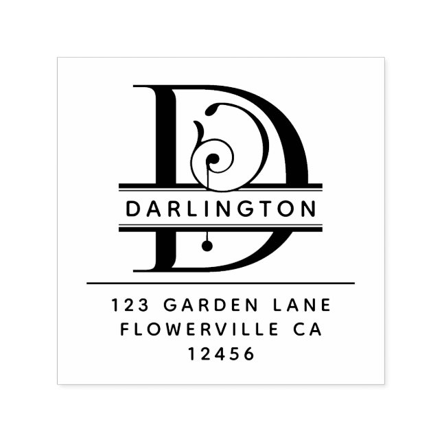 Sello Automático Letra de la cabeza brillante - D - Monograma de la (Diseño)