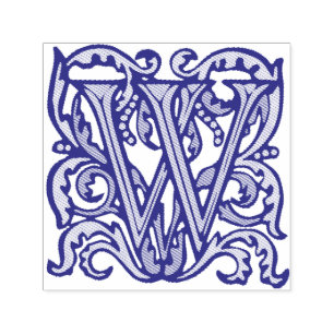 Sello Automático Letra medieval manuscrita W