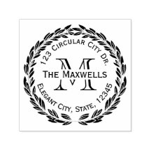 Letra monograma Laurel marca de dirección de círcu