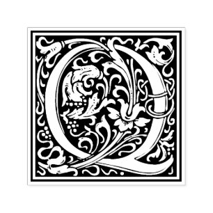 Sello Automático Letra William Morris Q Estampilla Floral victorian