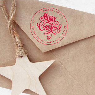 Sello Automático Letras modernas Feliz Navidad