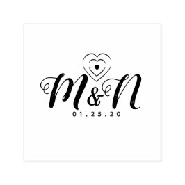 Sello Automático Letras Rústicas de Triple Corazón 