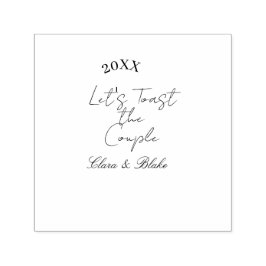 Sello Automático Let's toast the couple engagement wedding party ye
