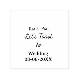 Sello Automático Let's toast to wedding add name date simple couple