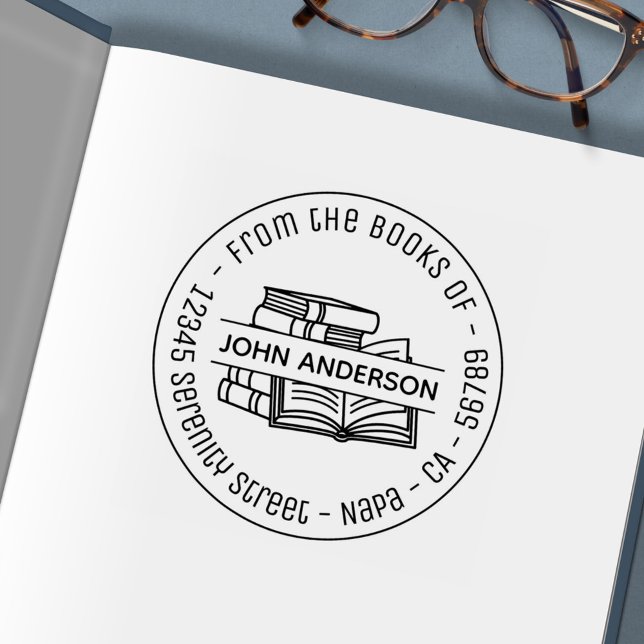 Sello Automático Libreta de direcciones redondas de la pila de libr (Subido por el creador)