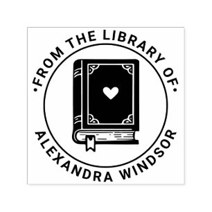 Sello Automático Libro adornado con nombre del libro de la bibliote