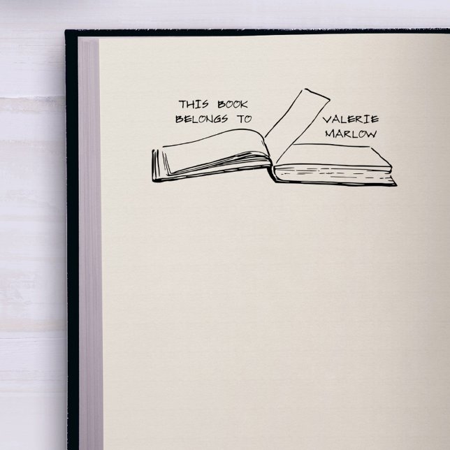 Sello Automático Libro de biblioteca de Personalizados de escritura (Simple Rustic Casual Handwriting Library Book Self-inking Stamp)