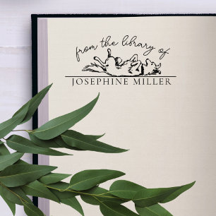 Sello Automático Libro de la Biblioteca Cute de Perros con Escritur