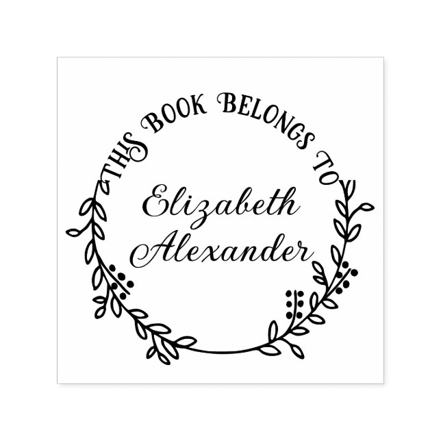 Sello Automático Libro de la Biblioteca de la Ruta Botánica Berries (Diseño)