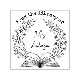 Sello Automático Libro de la Biblioteca de la Sala de Aulas Floral