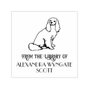 Sello Automático Libro de la Biblioteca de Perros Cavalier King Cha