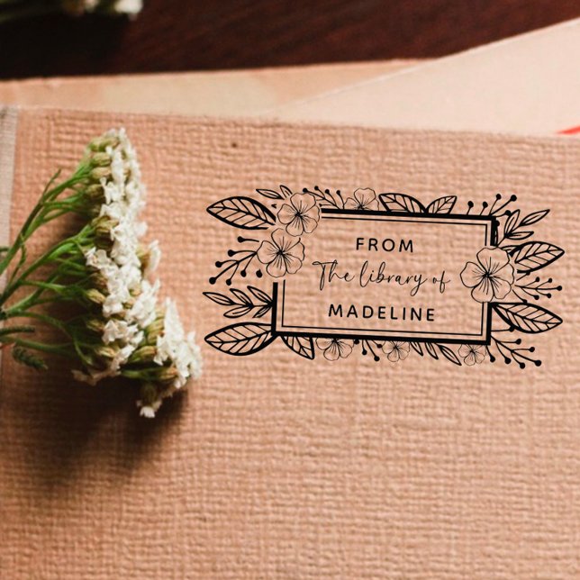 Sello Automático Libro de la Biblioteca de Personalizados Botánicos (Subido por el creador)