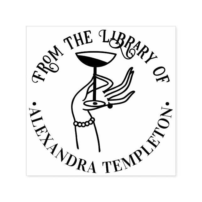 Sello Automático Libro de la Biblioteca de Vidrio de Champagne con  (Diseño)