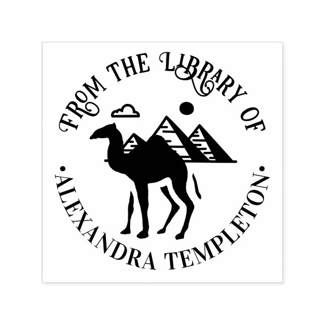 Sello Automático Libro de la biblioteca Dromedary Camel Silhouette  (Diseño)