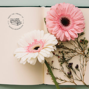 Sello Automático Libro de Personalizados redondo y vintage de la Bi