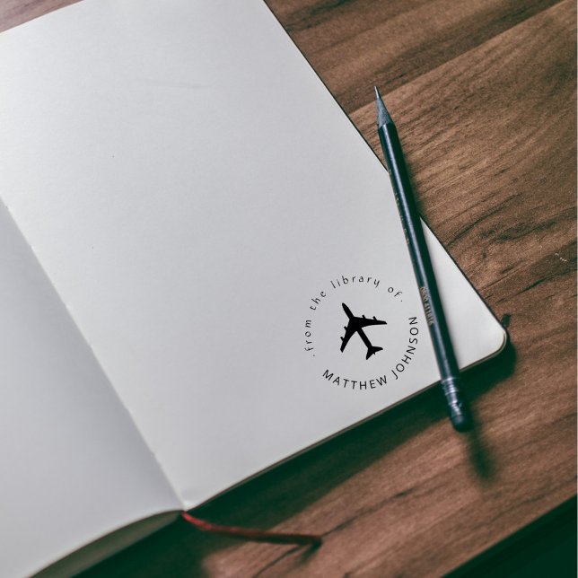 Sello Automático Libro de viajero con nombre personalizado de avión (Subido por el creador)