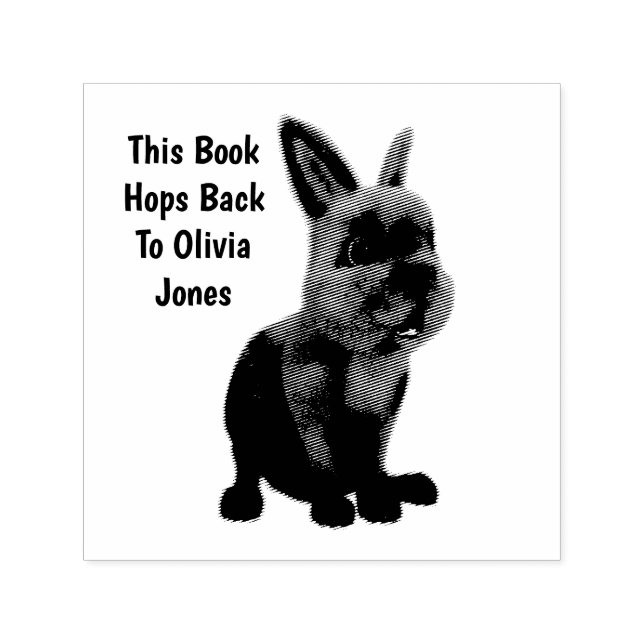Sello Automático Libro personalizado de conejo Holland Lop (Diseño)