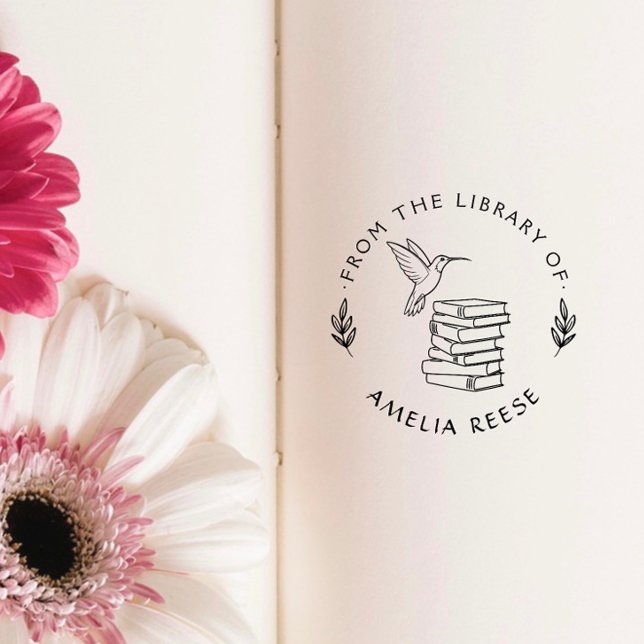 Sello Automático Libro Personalizado De la Biblioteca de Colibrí (Subido por el creador)