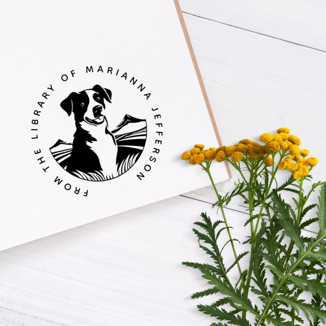 Sello Automático Libro personalizado de la biblioteca del perro de  (Subido por el creador)
