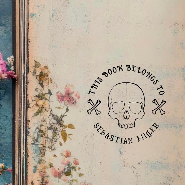 Sello Automático Libro Personalizado De La Ronda De Cráneo Gótico D (Subido por el creador)
