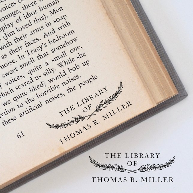 Sello Automático Libro simple elegante de la biblioteca de Personal (Subido por el creador)