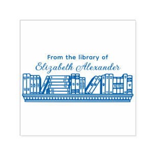 Sello Automático Libros elegantes en una estantería de biblioteca N