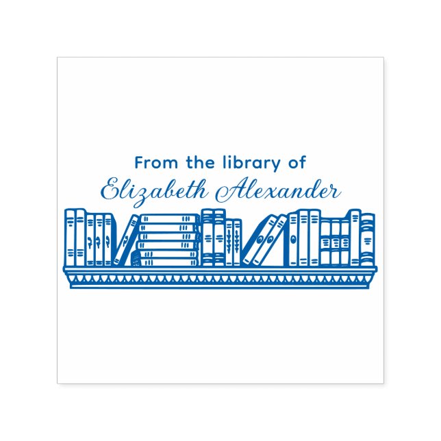 Sello Automático Libros elegantes en una estantería de biblioteca N (Diseño)
