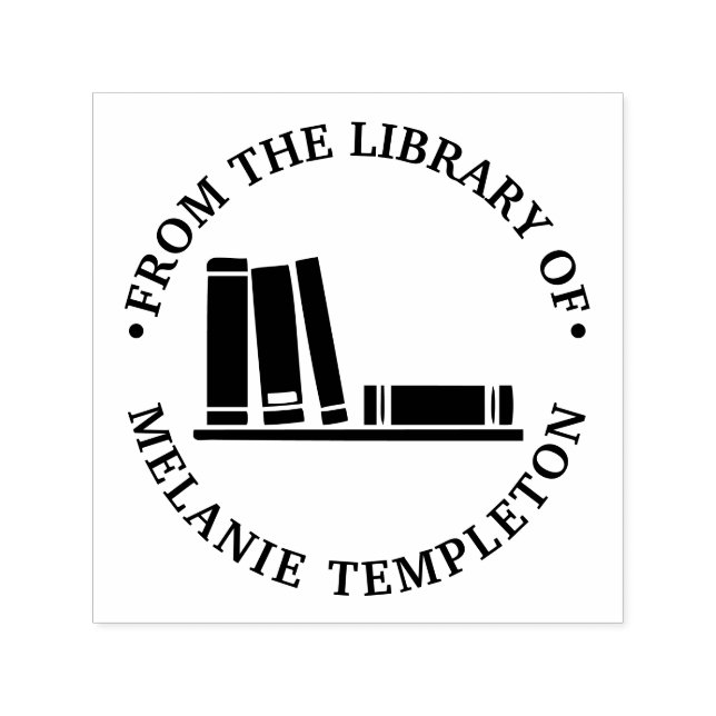 Sello Automático Libros en el monograma "De la biblioteca de" nombr (Diseño)