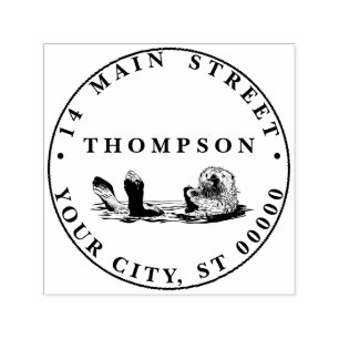 Sello Automático Linda dirección de devolución de nutria vintage na