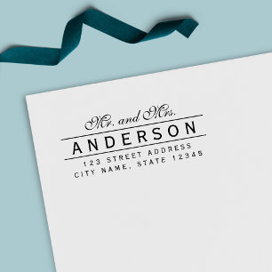 Sello Automático Line Elegant Mr. y Mrs. Name Return Address